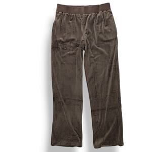 Ruby Ribbon Mink Brown Velour Pants Women's Size Large Fleece Lined Pockets